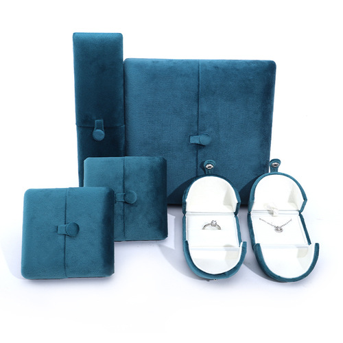 Snap velvet jewelry box pearl necklace box bracelet bracelet double ring box jewelry packaging box