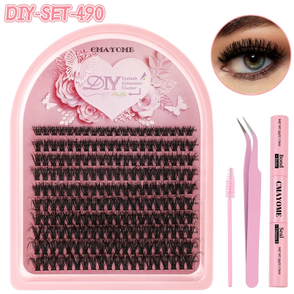 DIY-SET-484 powder (eyelash glue + eagle beak tweezers + eyelash brush)