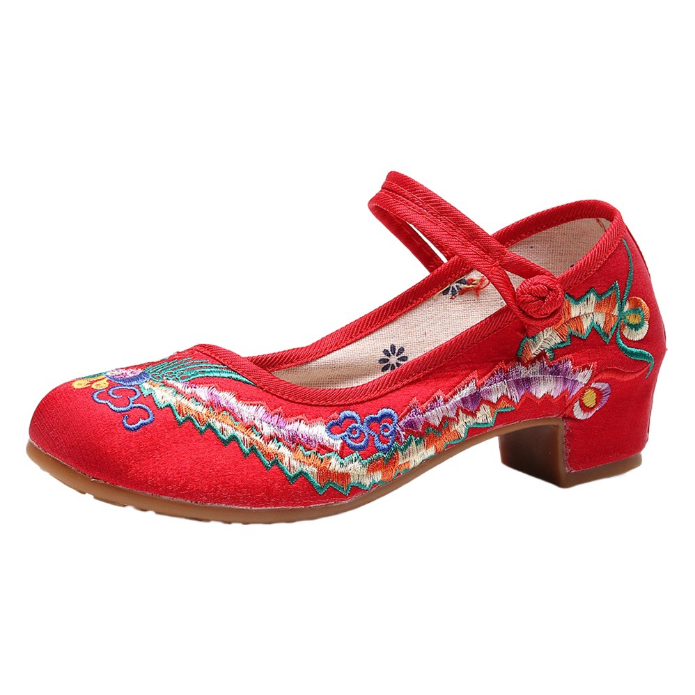 Old Beijing embroidered shoes ethnic style women's shoes wedge dance women's shoes cloth shoes women's retro shoes high heels bridal shoes
