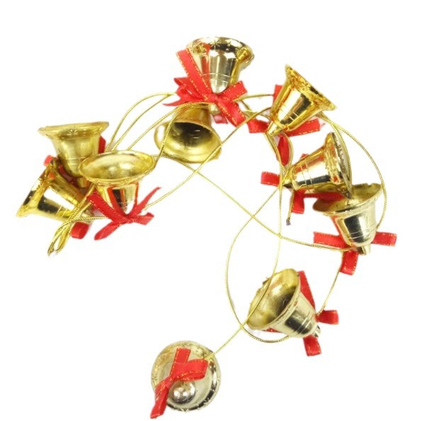 Cadena de campanas navideñas de 1,7 metros, decoraciones navideñas, arreglos de accesorios navideños, campanas para árboles de Navidad.