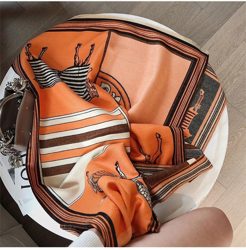 New scarf for women, imitation cashmere autumn and winter Korean style horse double-sided shawl thickened warm scarf one piece drop shipping