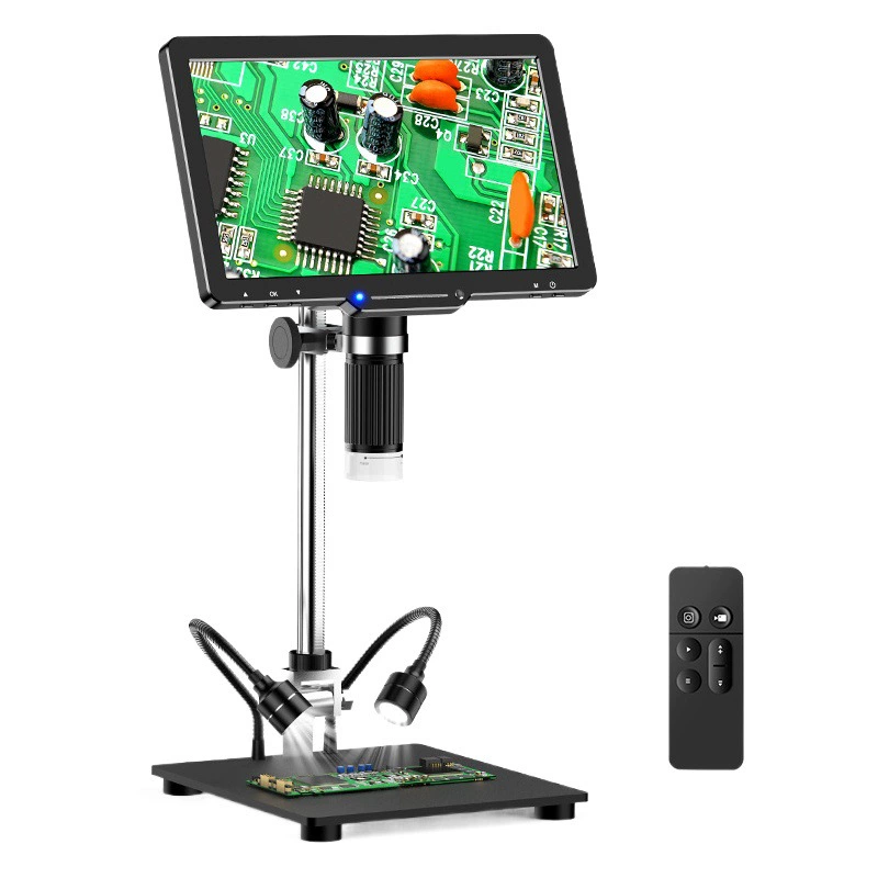 Новый микроскоп с тремя объективами и экраном 10.1inch HD IPS, цифровой микроскоп для дропшиппинга с поддержкой измерений.