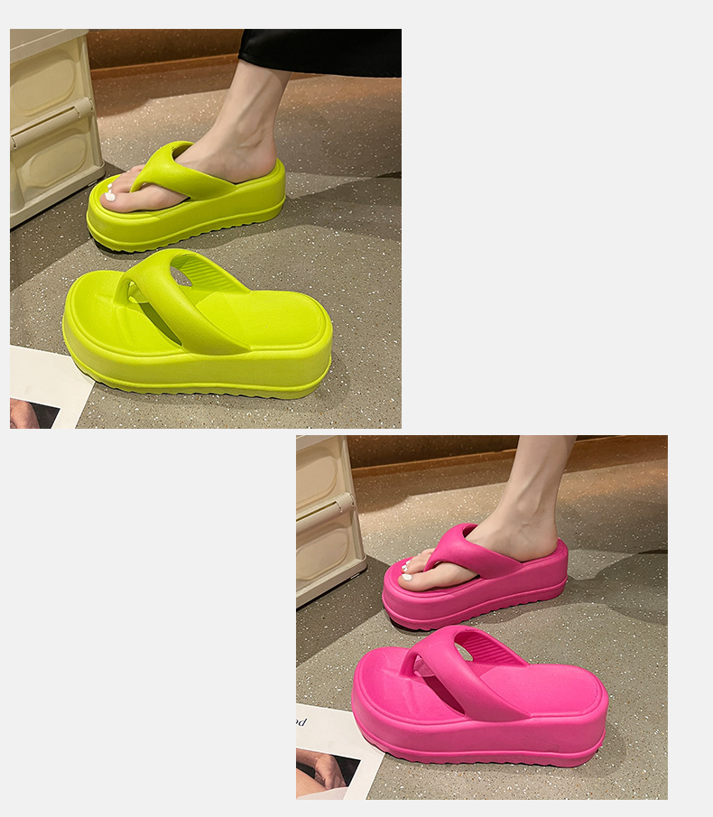 Pantofole da donna alla moda, piattaforma estiva, suola spessa, sandali rialzati da spiaggia, infradito con zeppa, infradito_voghion.com
