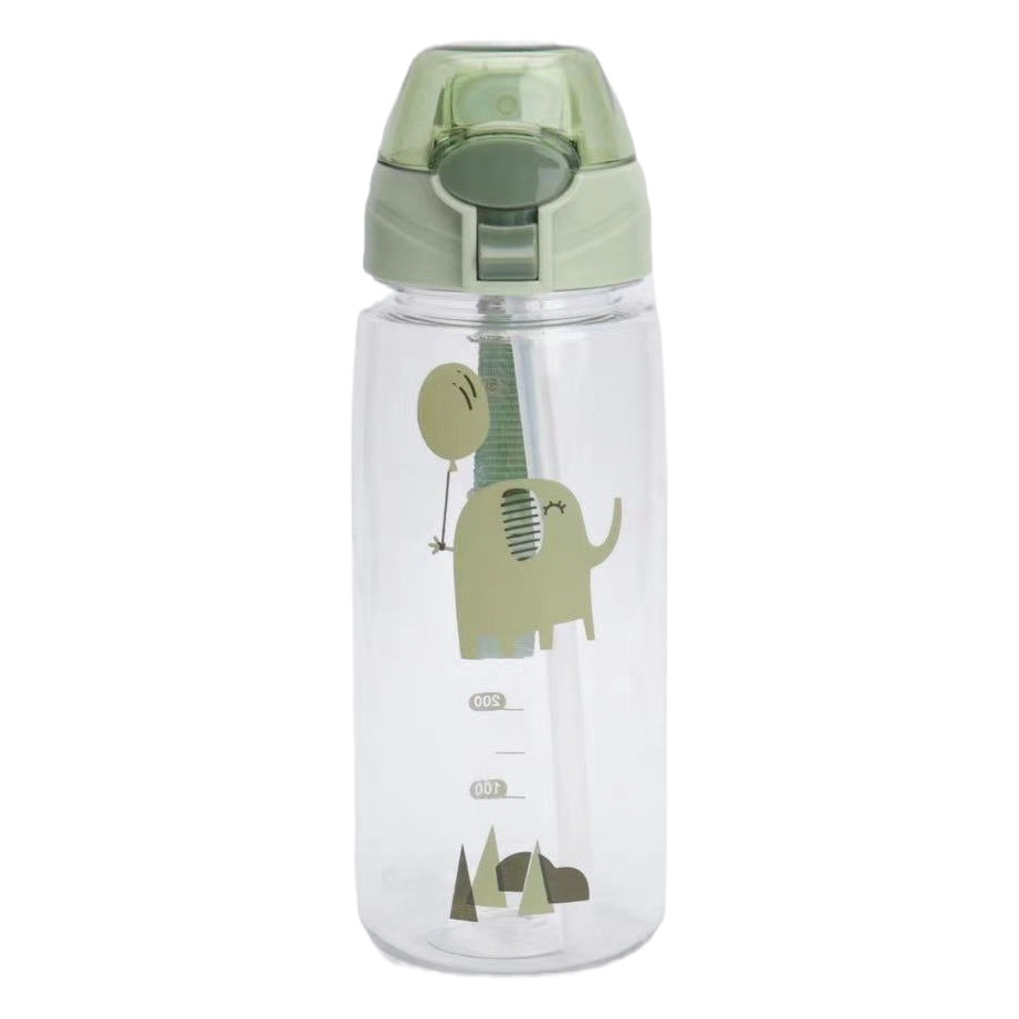 Taza de agua deportiva para estudiantes masculinos y femeninos, taza de paja con tapa elástica de una tecla de gran capacidad, taza de espacio portátil, taza de plástico resistente a caídas al por mayor
