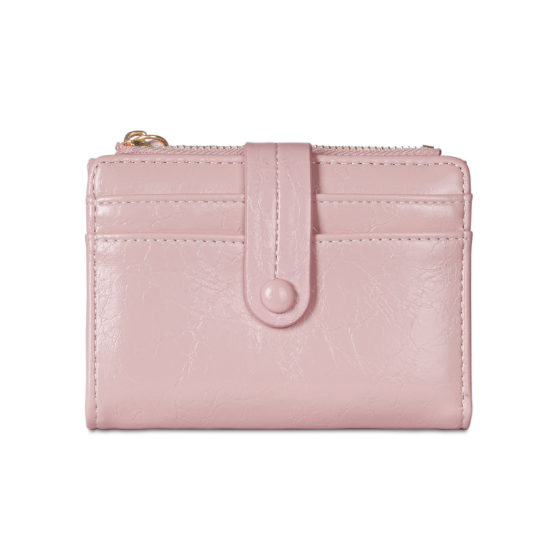 クラックレザー外国貿易ニッチレトロショート折りたたみインレディース財布 PU 多機能 80% off 財布|undefined