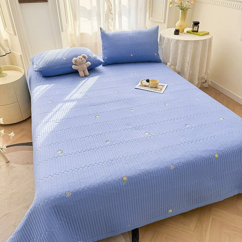 Cotton quilted antibacterial sheet, set, increased thickness, 3 piece set