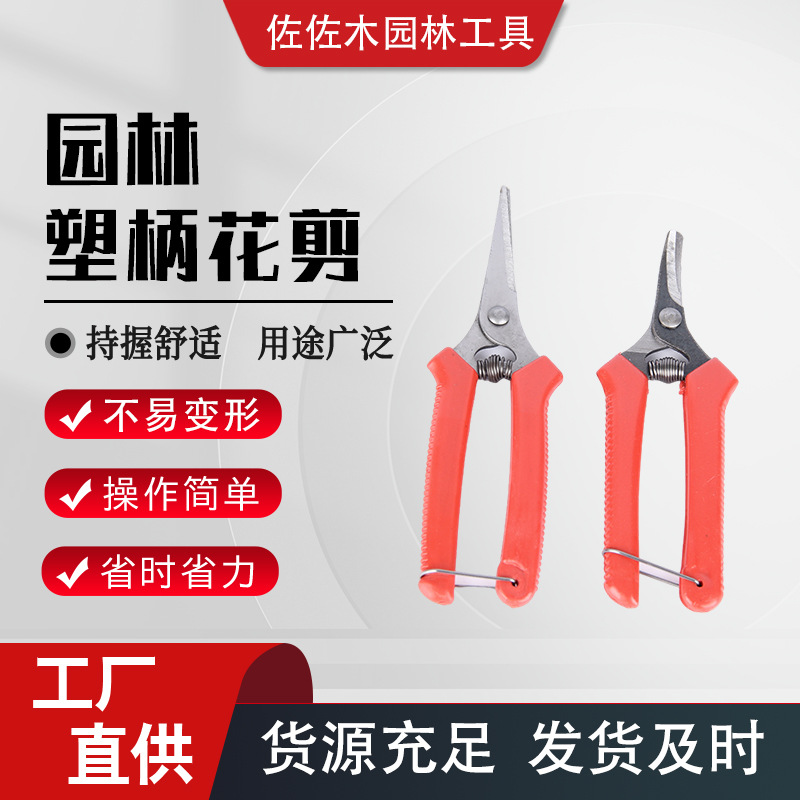 直头稀果剪弯头果把剪花椒葡萄采摘盆景整理塑柄花剪果树剪摘果剪
