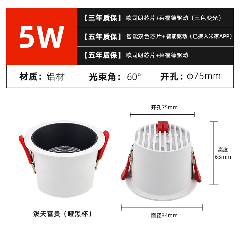 [classic] 75 openings, 5 watts, matte black