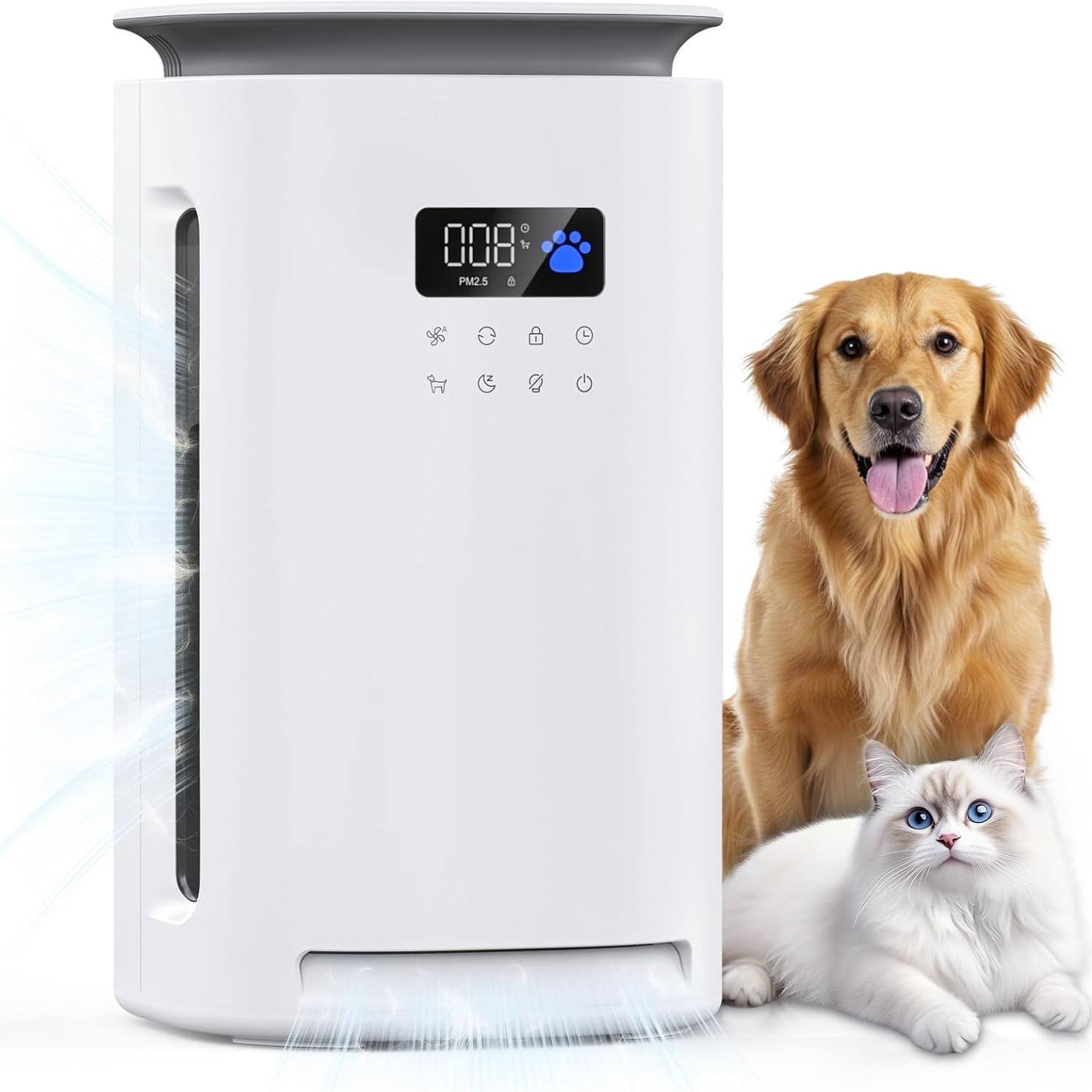 Smart Pet Cat Odor Removal Device, Formaldehyde Absorption, Dog Hair Removal, Sterilization and Disinfection, Cross-Border Air Purifier