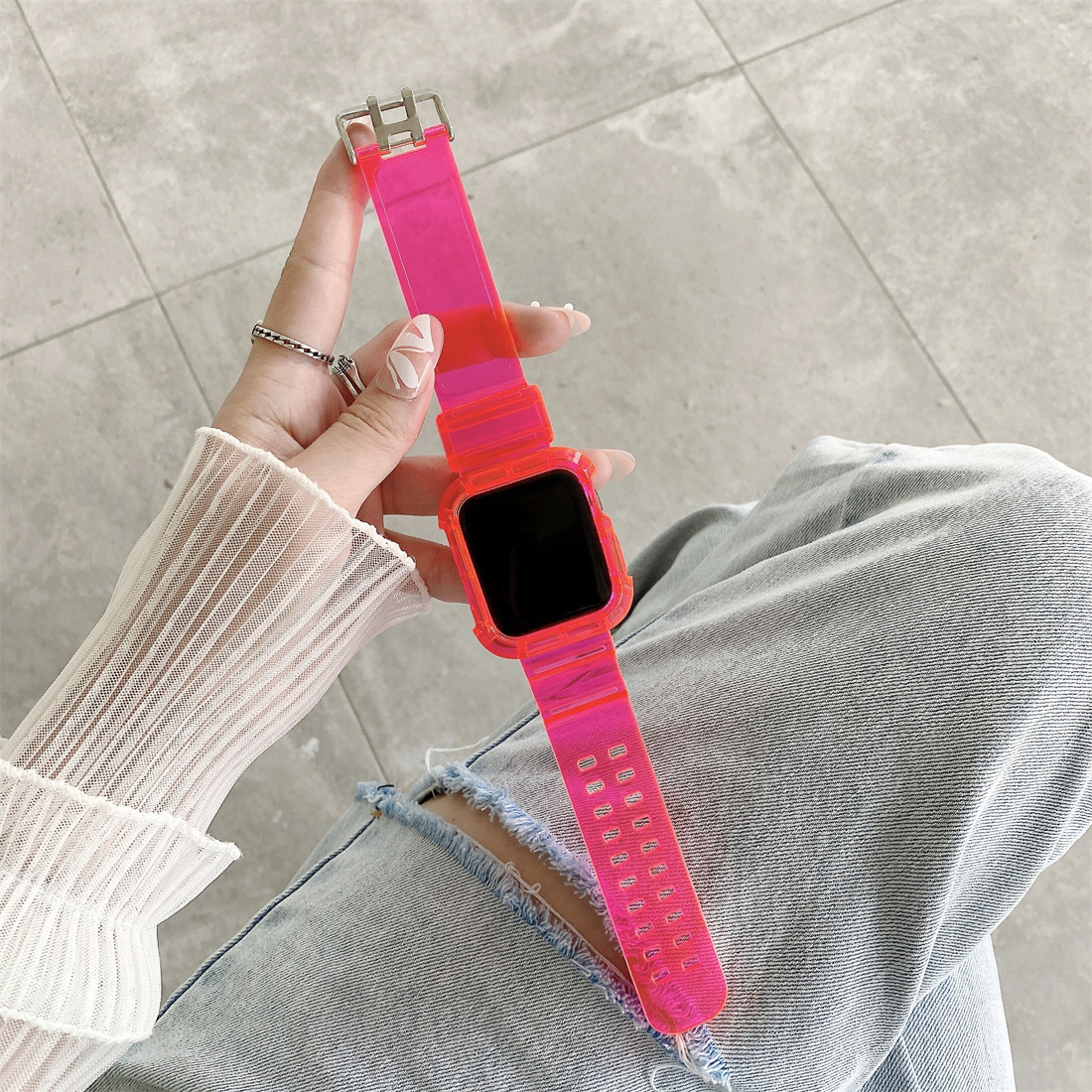 40g Weight iPhone Applicable Brands Watch Strap Classification tpu Material Solid Color Pattern Simple Style Style Simple Style Solid Color IPhone Watch Strap 11
