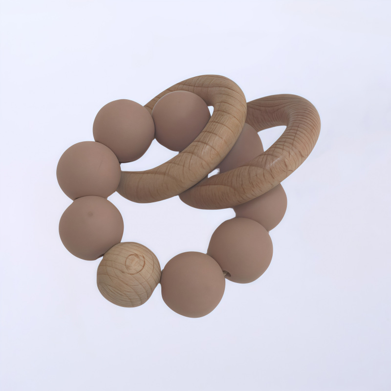 Nuevo bebé pulsera de madera de haya silicona bebé muñeca de dientes de relleno juguetes de comercio exterior Amazon AliExpress juguetes