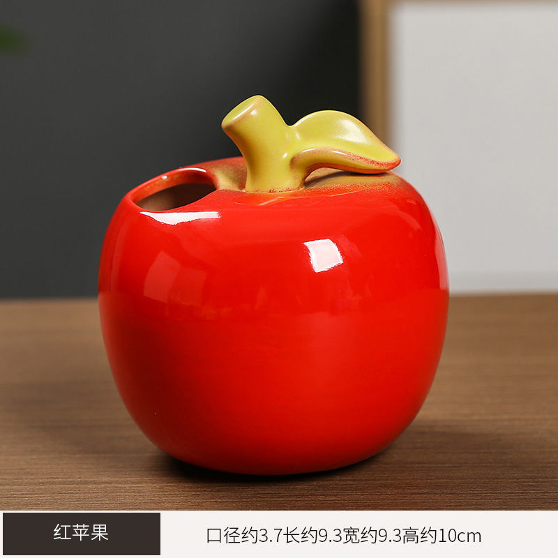 ドラゴンフルーツオレンジグリーン植物銅貨草ポトス造花花瓶リビングルームオフィスデスクトップセラミック水耕フラワーデバイス|undefined