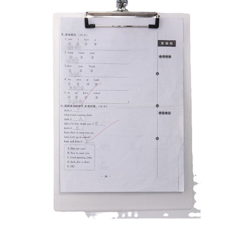 A4 Acrylic Plate Transparent PVC Writing Exam Paper Folder Pad Office Clip Plate Organic Plastic Clip