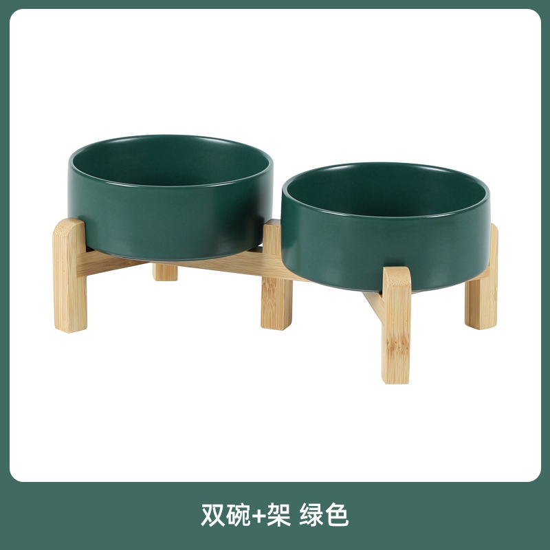 Comedero de Cerámica para Perros, Plato para Comida de Perros, Tazón para Gatos, Tazón Elevado para Gatos, Protección de la Columna Cervical, Antiderrames, Tazón Grande para Perros, Transfronterizo