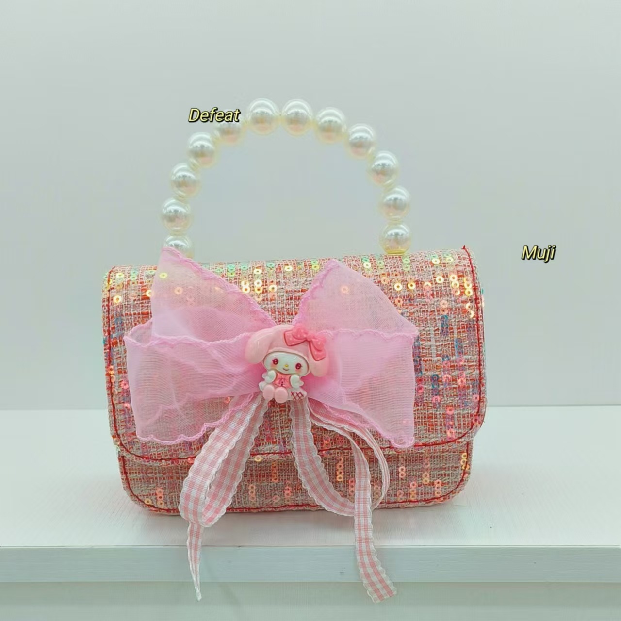 Bolso de mano de perla princesa bolso de accesorios melodi Kuromi niños niñas billetera de Año Nuevo bolso pequeño