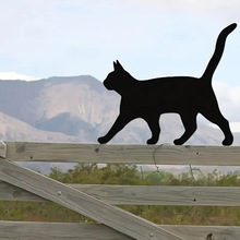 厂家直销黑色金属猫咪地插户外铁艺花园装饰桩庭院景观摆件