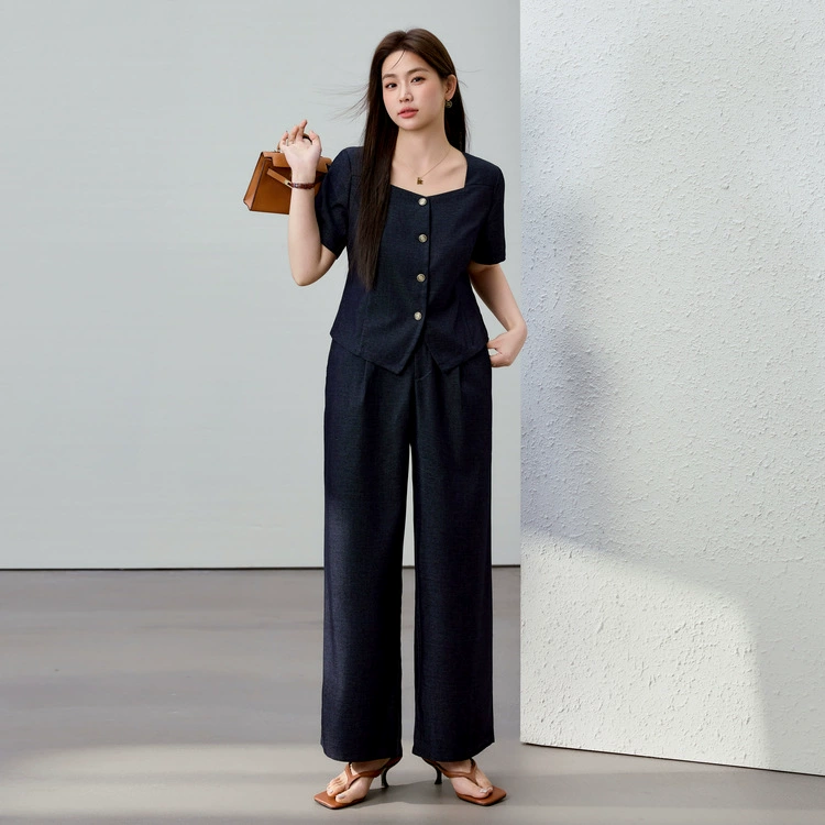 [Модный темперамент и комфорт, тонкий набор из двух частей] Funny Show большой размер женский толстый mm2025 весенний новый