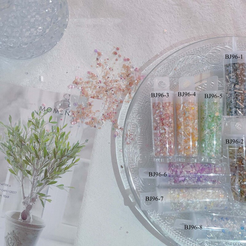 Nail bead Storm 8 color bead plus gravel mixed BJ96