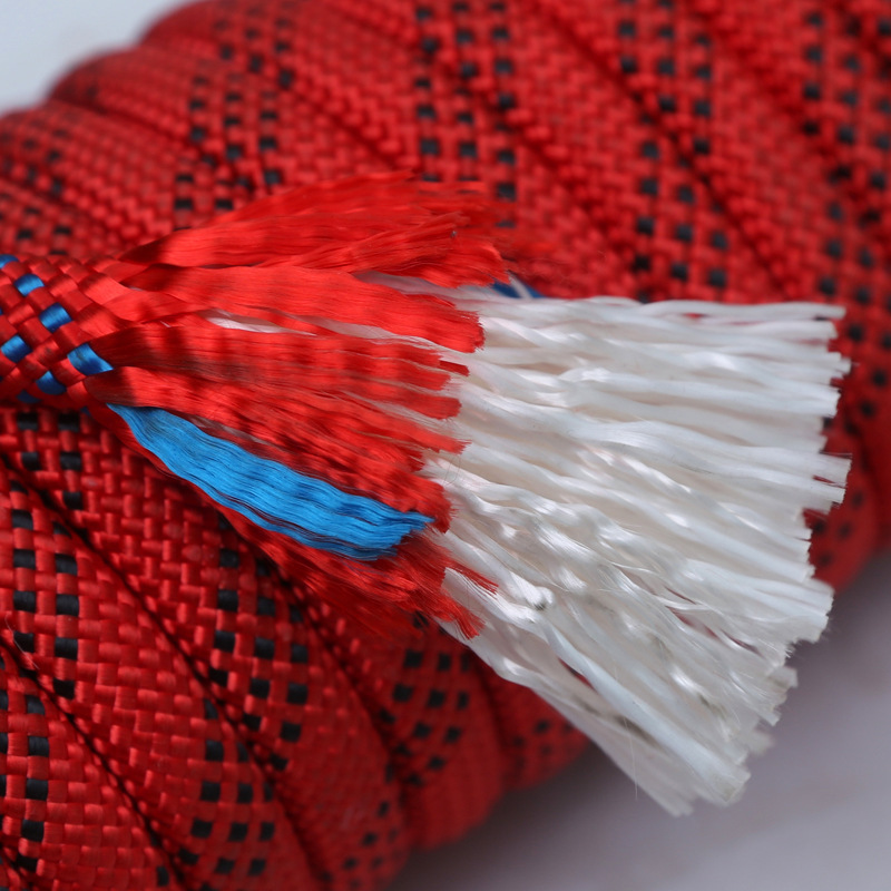 Cuerda de montañismo Cuerda protectora de descenso de velocidad Cuerda estática de expansión de escalada Cuerda de poliéster Cuerda de seguridad de trabajo aéreo de doble gancho para exteriores