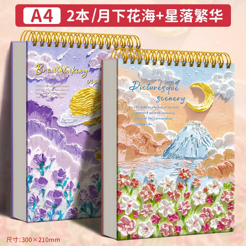 Арт-скетчбук для детей, 60 листов, бумага 160 г, утолщённый с отрывной спиралью — варианты 16K/A4/8K