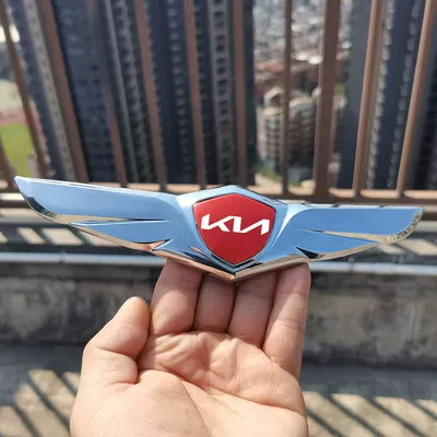 Car logo | Smart Running Car Head Cover - kia-new-standard-silver-with-red-label-soaring