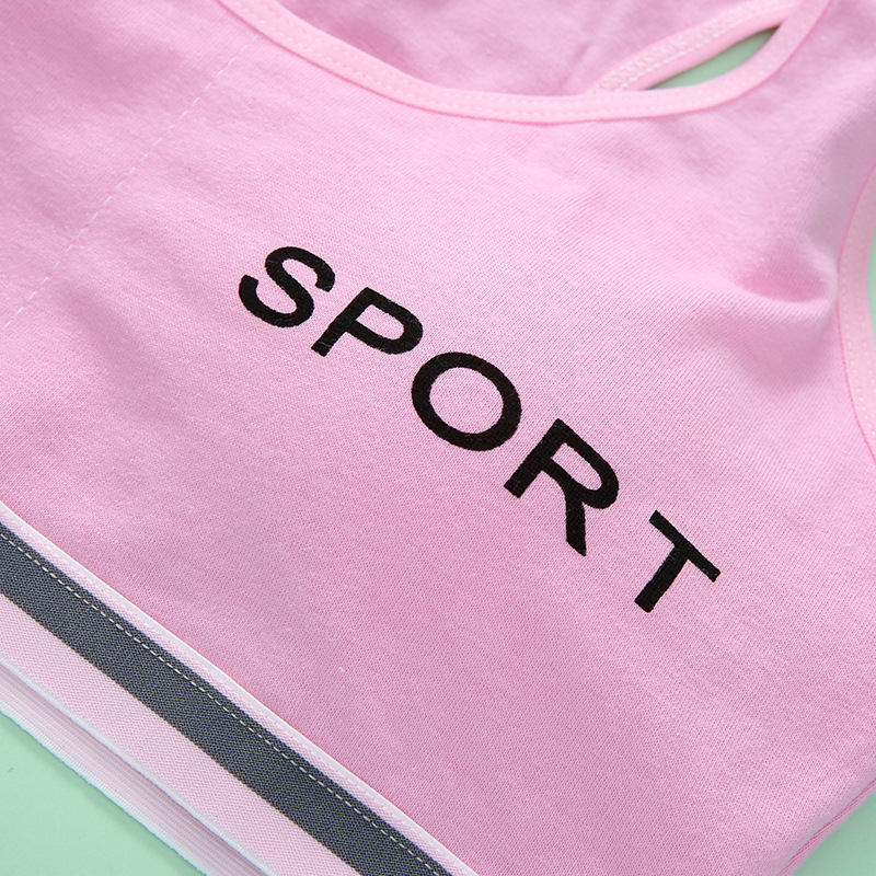 Desarrollo de las Niñas Ropa interior estudiante de la escuela primaria sujetador de niña de algodón estudiante de secundaria en forma de I chaleco deportivo 9-16 años
