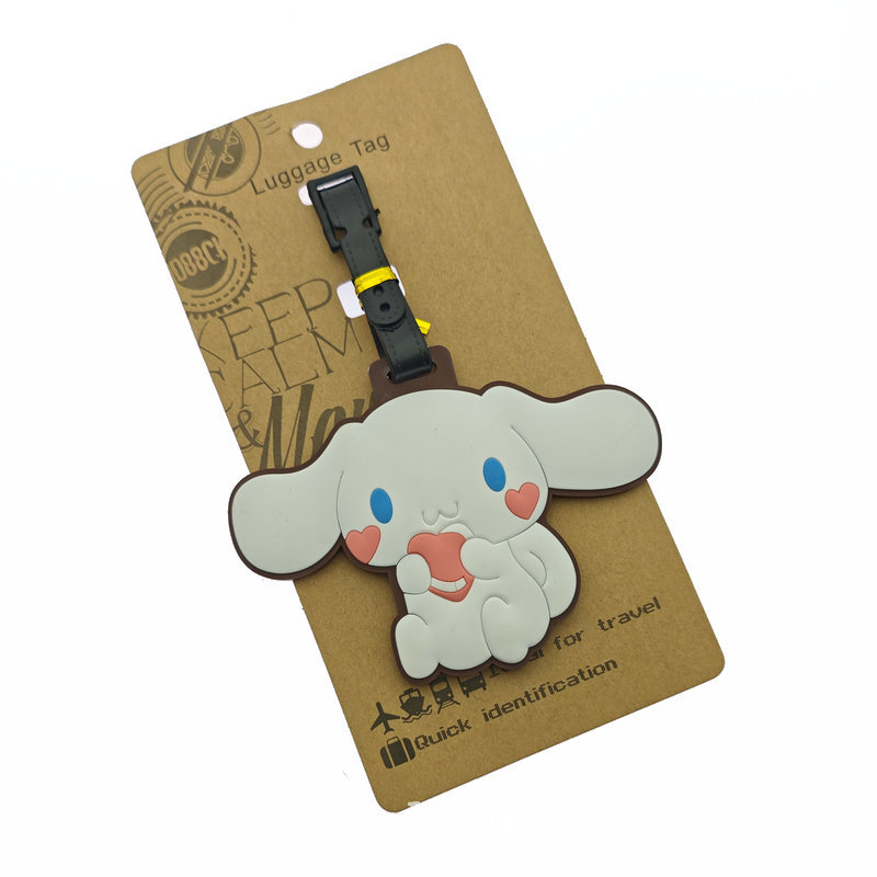 Sanrio animación gran ojo rana jade Gui perro mono pequeño elefante etiqueta de equipaje identificación colgante