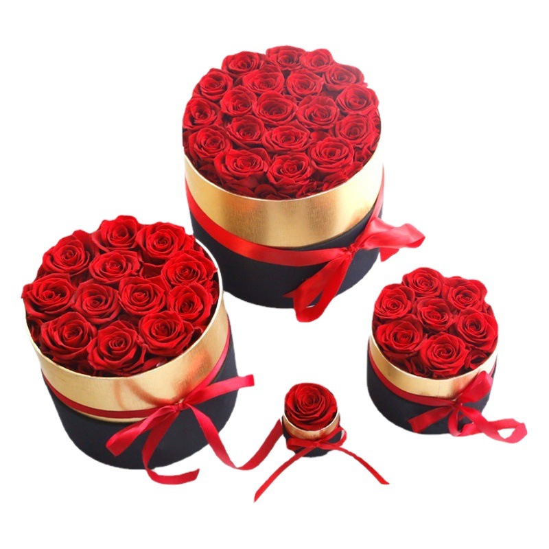 Curry Sur flor eterna borde dorado abrazo cubo caja de regalo Rosa producto regalo decoración del hogar Decoración para novia