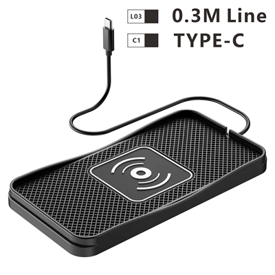Car-Mounted Fast Wireless Charger, Mobil şarj cihazları - d3-car-wireless-charger-type-c-interface-03m-line-length