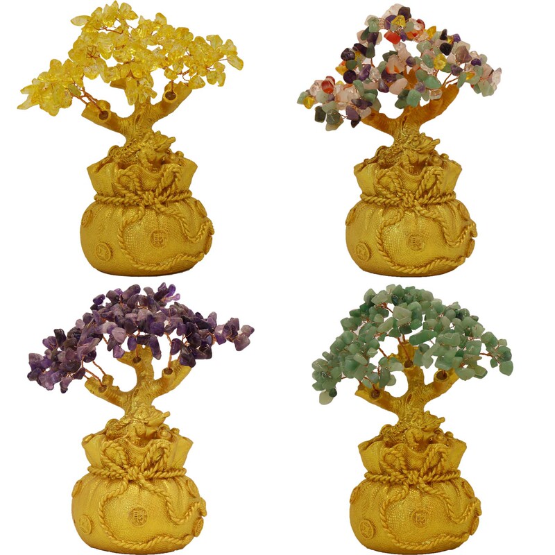Factory direct citrine fortune tree gift fortune tree cash cow creative Crystal Crafts ornaments wholesale