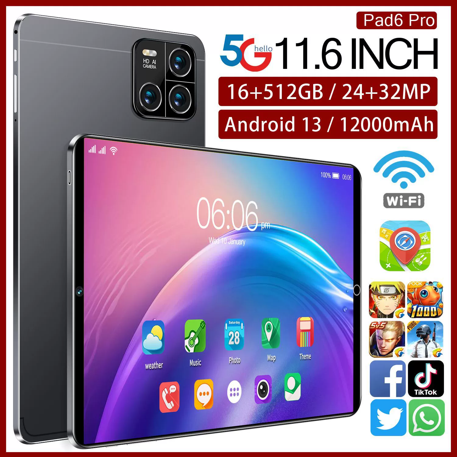 Планшетный ноутбук Pro, Android, 512G, широкий экран, защита глаз, оптовая продажа