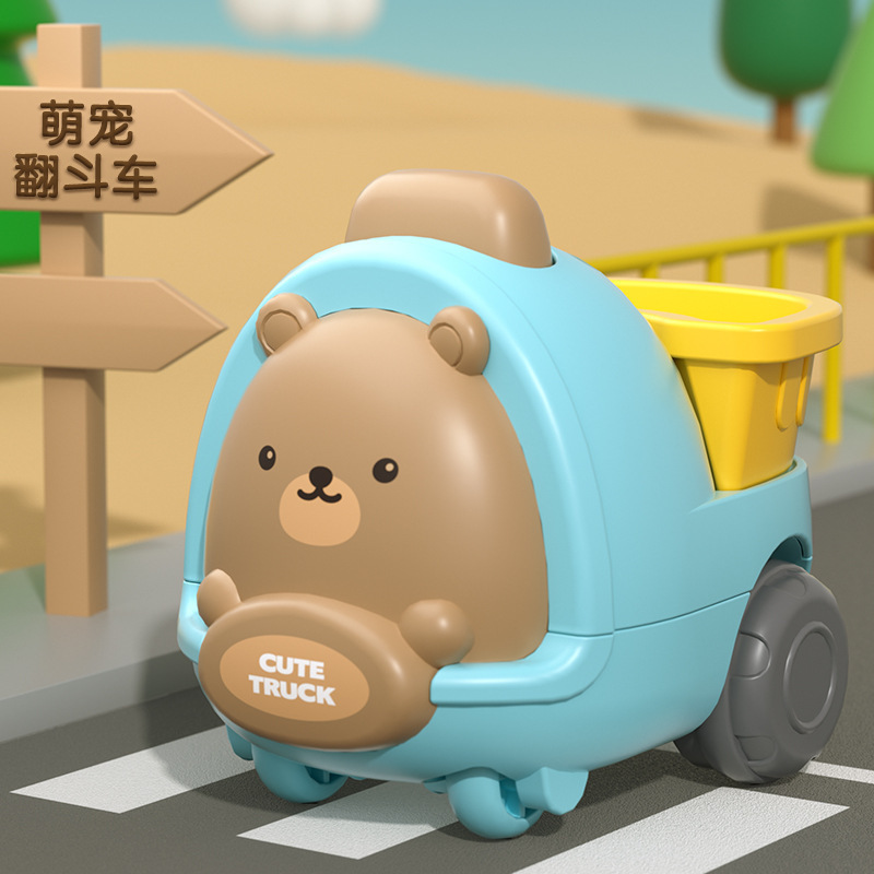 卸売ドロップシッピング楽しい漫画エンジニアリング車両掘削車落下耐性男の子と女の子子供シミュレーションおもちゃ慣性プレス車|undefined