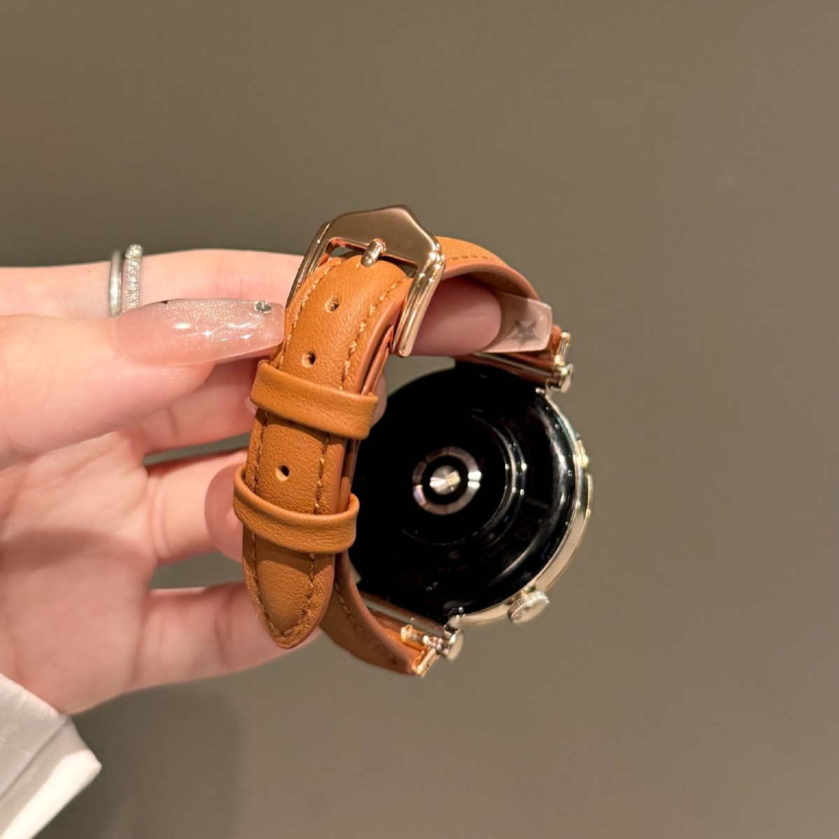 Suitable for Huawei Gt5/Gt4 Watch Strap Fit4 Simple Leather Apple S10 Thin Strap Xiaomi 8/9Pro Female