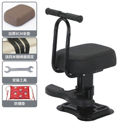 Battery-Powered Motorcycle Child Safety | Motorcycle child seat - heavy-duty-black-hummer-stool-single-seat-with-armrests-and-footrest