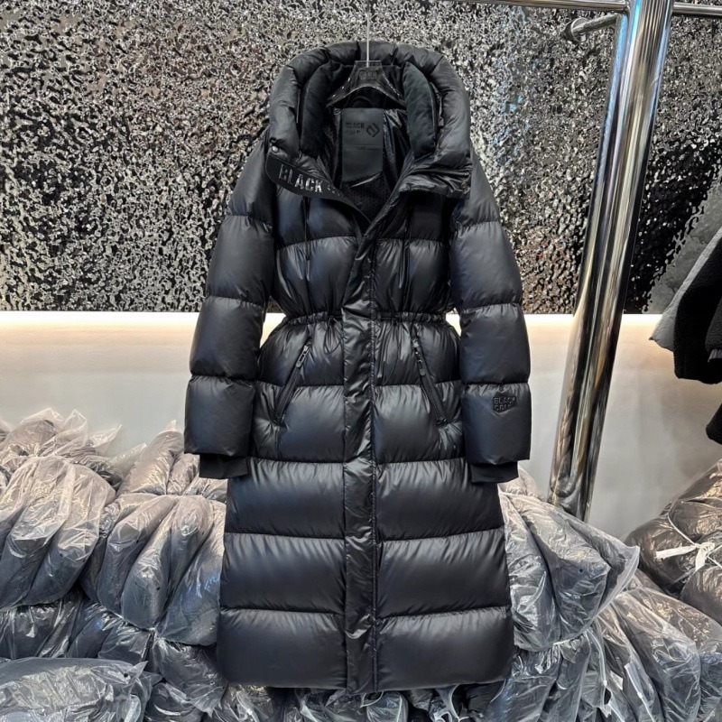 25 新しいアップグレードバージョンブラックゴールドダックダウンクイーンダウンジャケット女性のエクストラロングフード付きウエスト肥厚暖かいジャケット