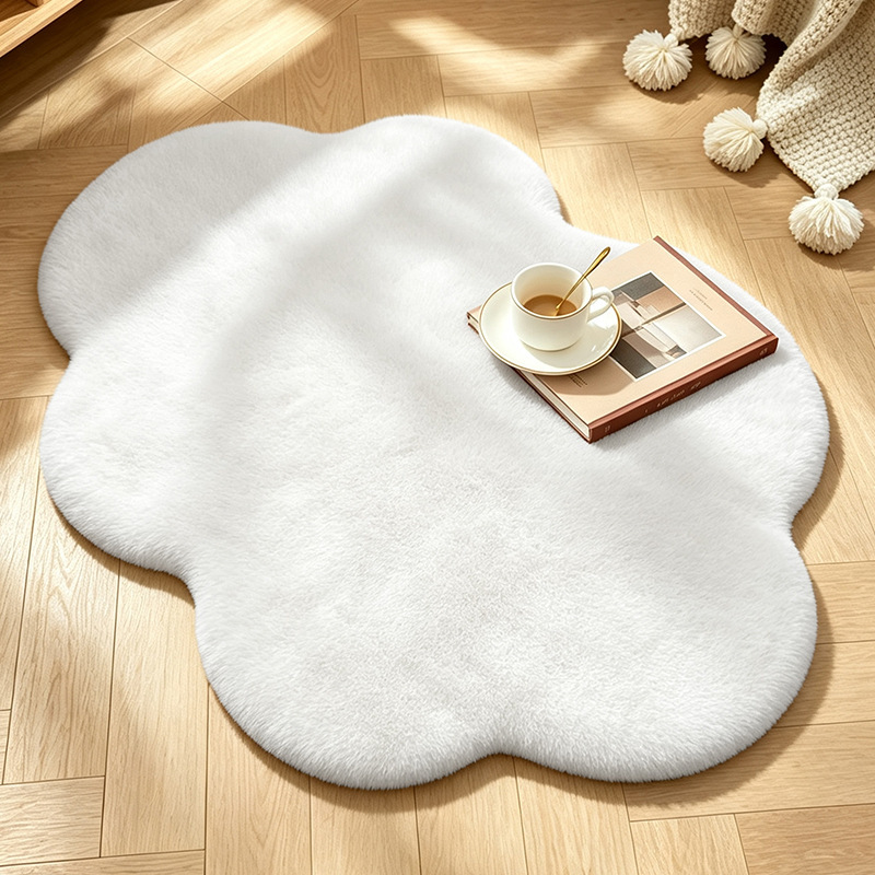 White Rabbit Fur Cloud Carpet Bedroom Bedside Rug Living Room Mirror Mat Cloakroom Bay Window Mat Photo Studio White Rabbit Fur Cloud Carpet Bedroom Bedside Rug Living Room Mirror Mat Cloakroom Bay Window Mat Photo Studio