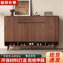 木质鞋柜家用门口靠墙大容量入户玄关柜一体柜新中式收纳储物柜子
