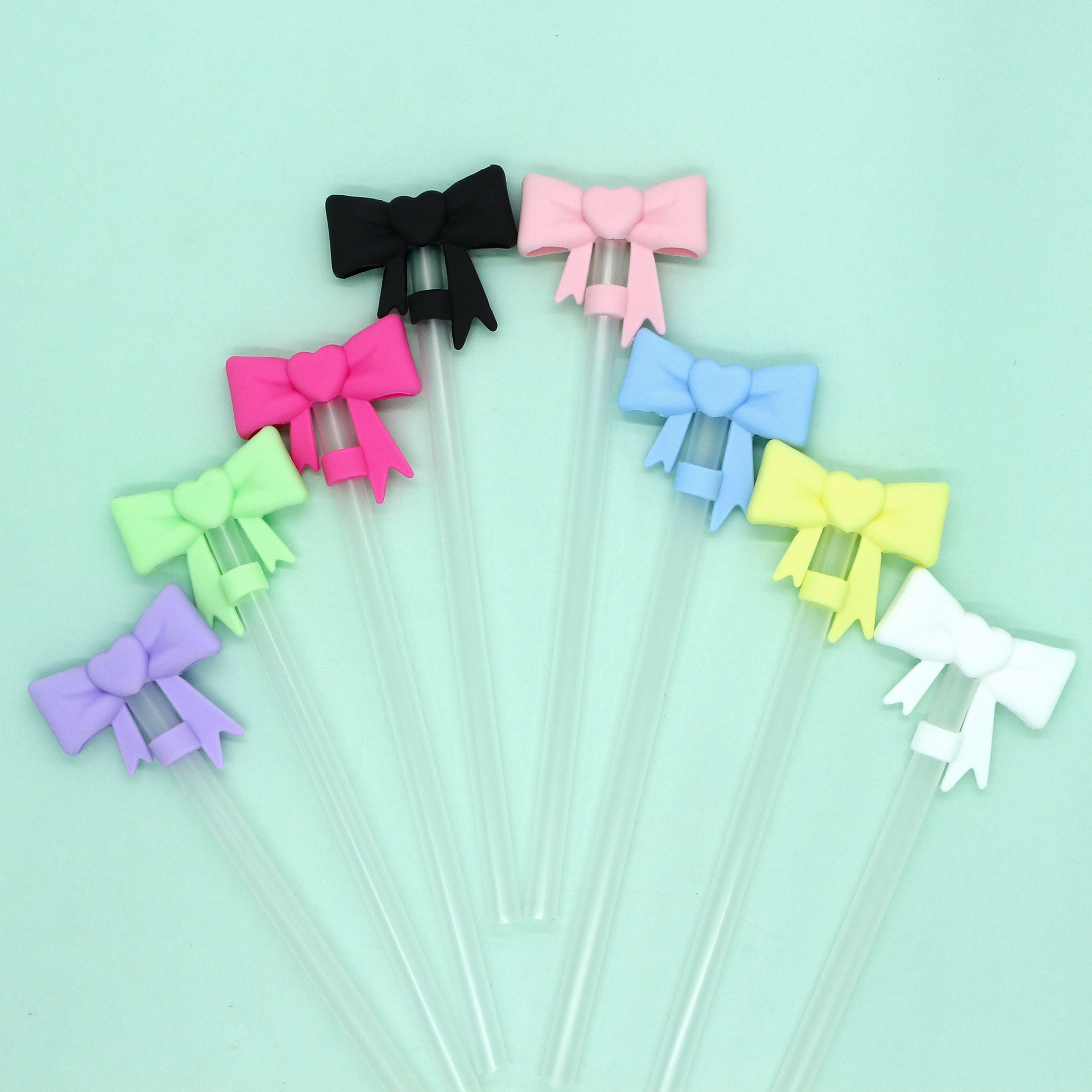 Cross-border spot lowknot pajita tapa de silicona tapa de pajita stanley taza de agua 10mm tapa de pajita al por mayor