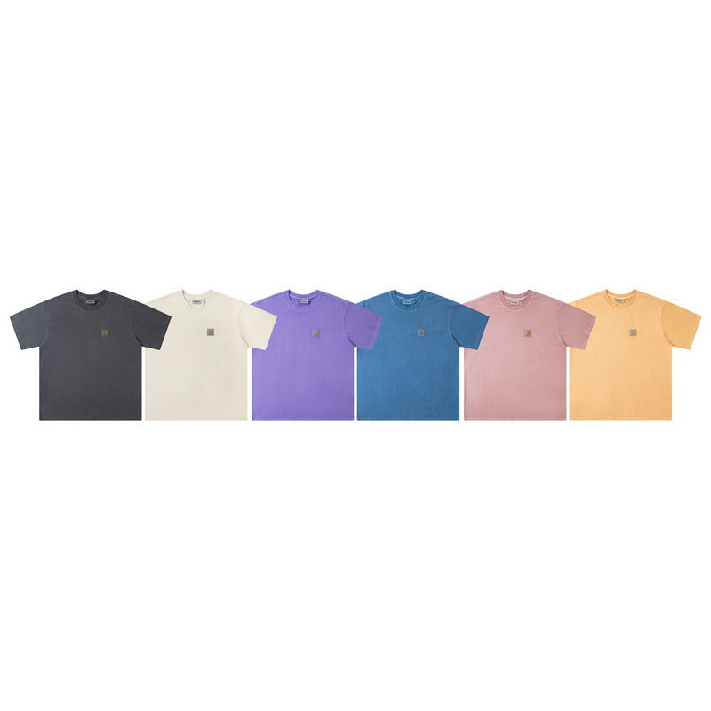 Foreign Trade New Carhartt Carhartt Washed and Distressed Retro Small Label Classic Pure Cotton Couple Short-Sleeved T-Shirt