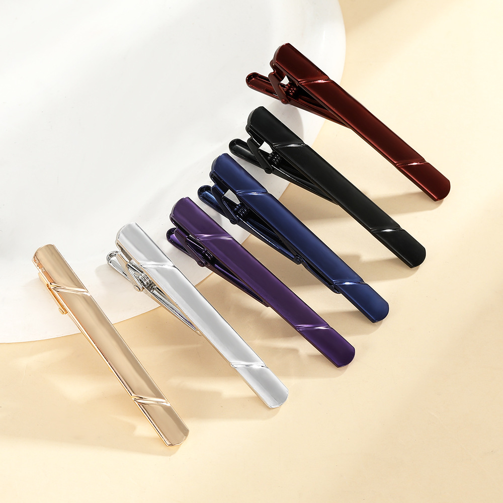 twill LOGO herr elektroforetisk färg metall koppar slipsklämma företag slipsklämma tillbehör källa fabrik ny produkt_voghion.com