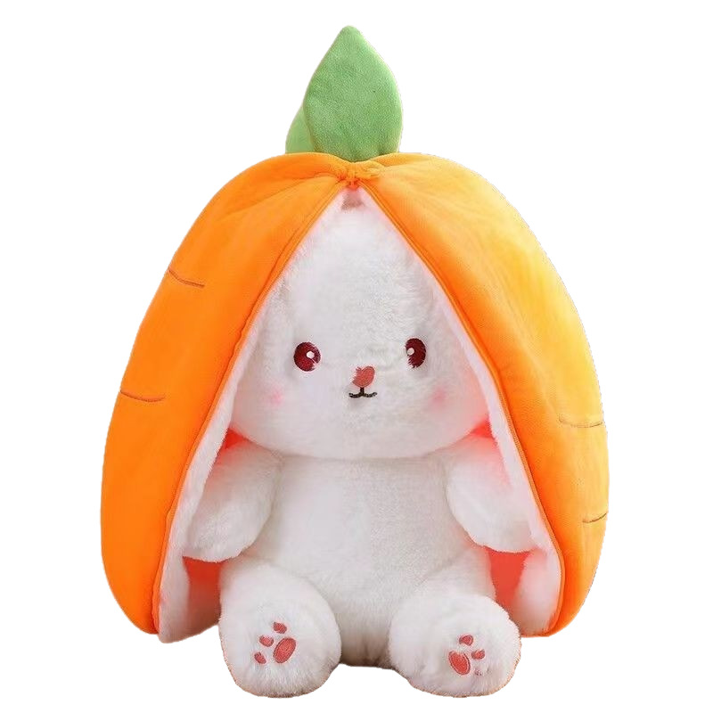 Cute Strawberry Rabbit Plush Toy Doll Creative Bunny Doll Rag Doll Birthday Gift for Girls