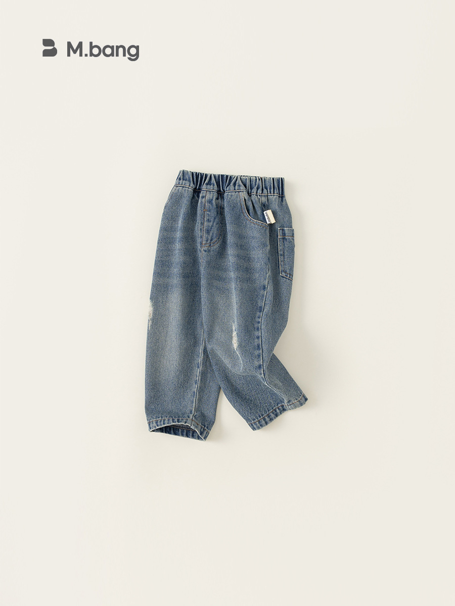 Yoobao ropa infantil coreana para niños pantalones agujeros vaqueros para niños pantalones largos de bebé sueltos nuevos vestidos de otoño