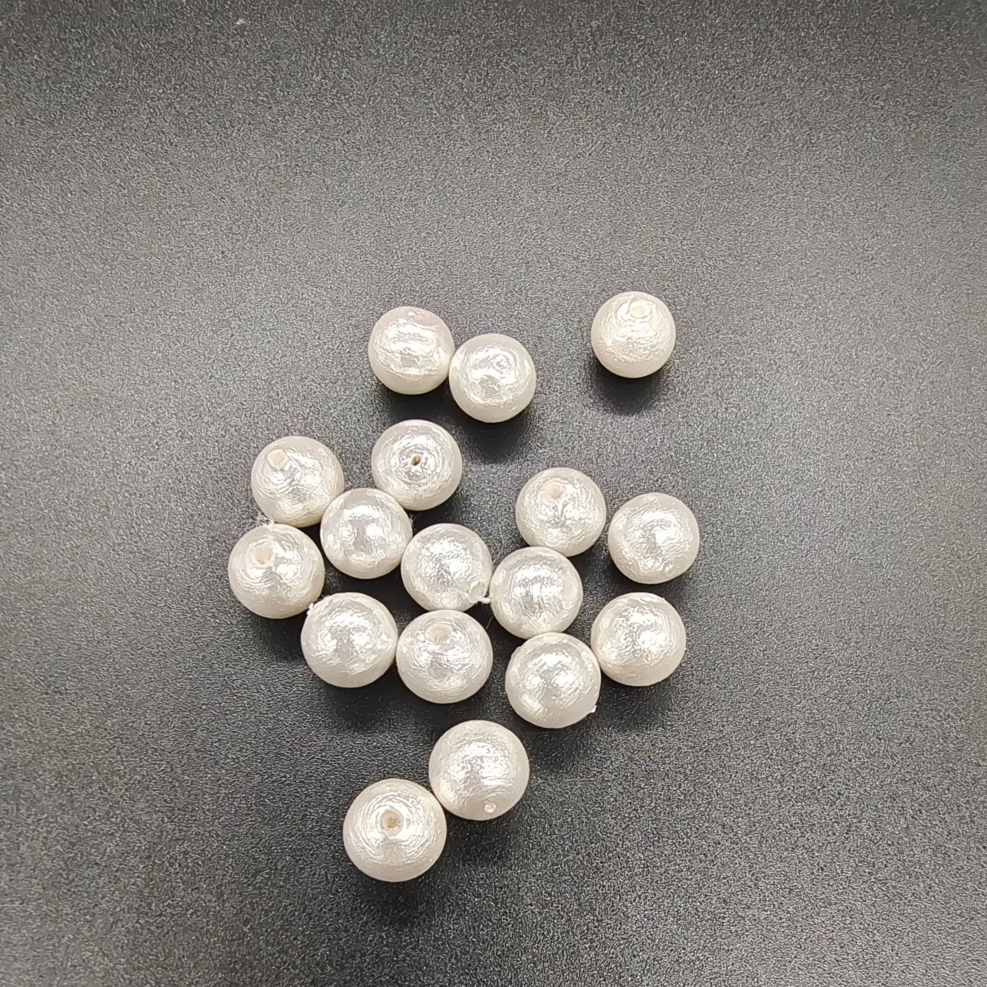 日本棉花珍珠全孔 純棉花珠 直孔棉花仿珍珠飾品配件耳飾DIY配件