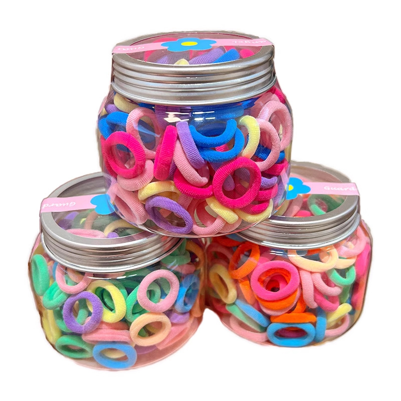 Color caramelo no daña toalla de cabello anillo de cabello para niños cabello de cola de caballo de niñas correa de goma de alta elasticidad pequeña cuerda de cabeza linda