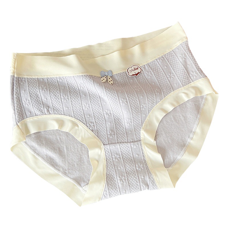 7A pantalones completos ropa interior de algodón antibacterial algodón jacquard transpirable cintura media cadera-envuelto linda chica estudiante calzoncillos Mujer image 1