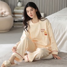 春款双面新款睡衣女早春长袖甜美可爱夏季全棉韩版家居服早春套装