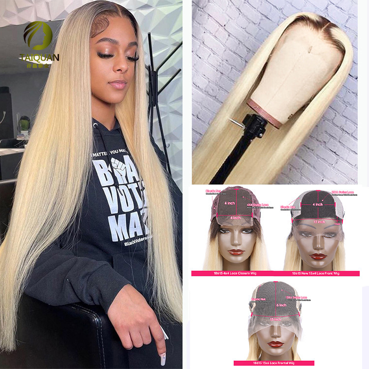 Front Lace headgear T1B/613 straight Lace Front Human Hair Wig straight blonde Front Lace headgear T1B/613 straight Lace Front Human Hair Wig straight blonde
