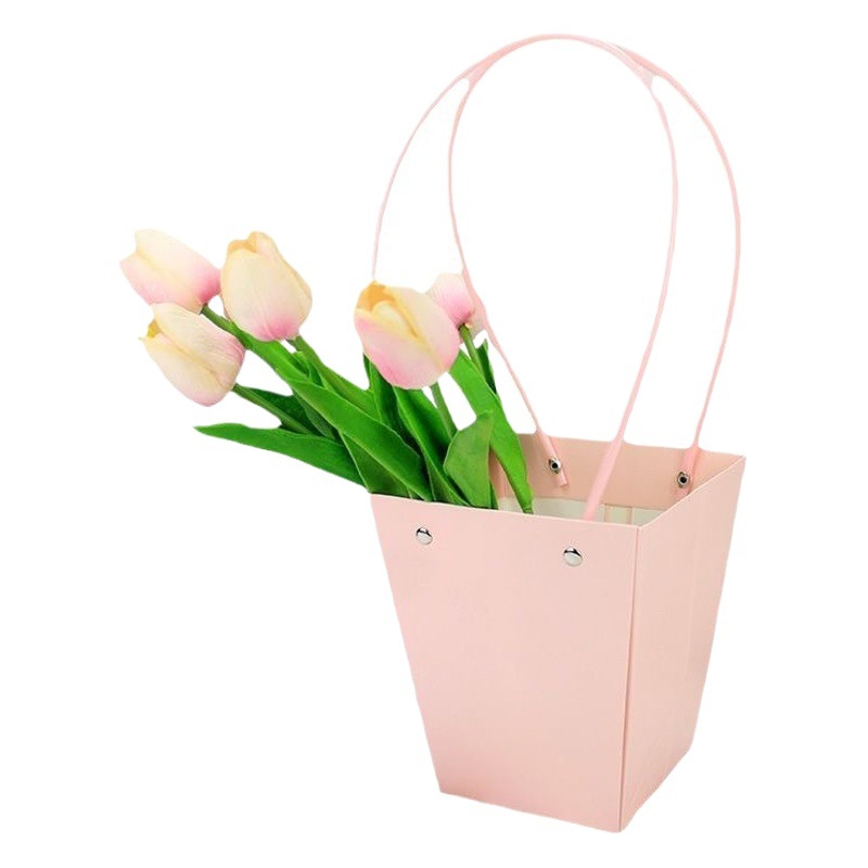 Caja de Flores Trapezoidal Cuadrada para Macarons, Bolsa de Regalo Tipo Bolso