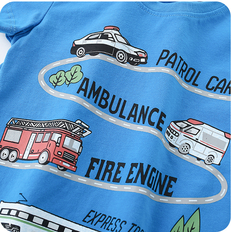 Casual Cartoon Car Cotton T-shirts & Shirts display picture 1