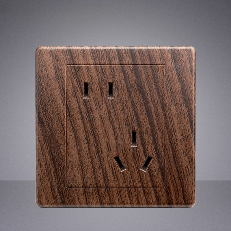 Interruptor y Tomacorriente de Pared Retro de Cobre con Acabado de Madera para Hotel y Hogar image 14